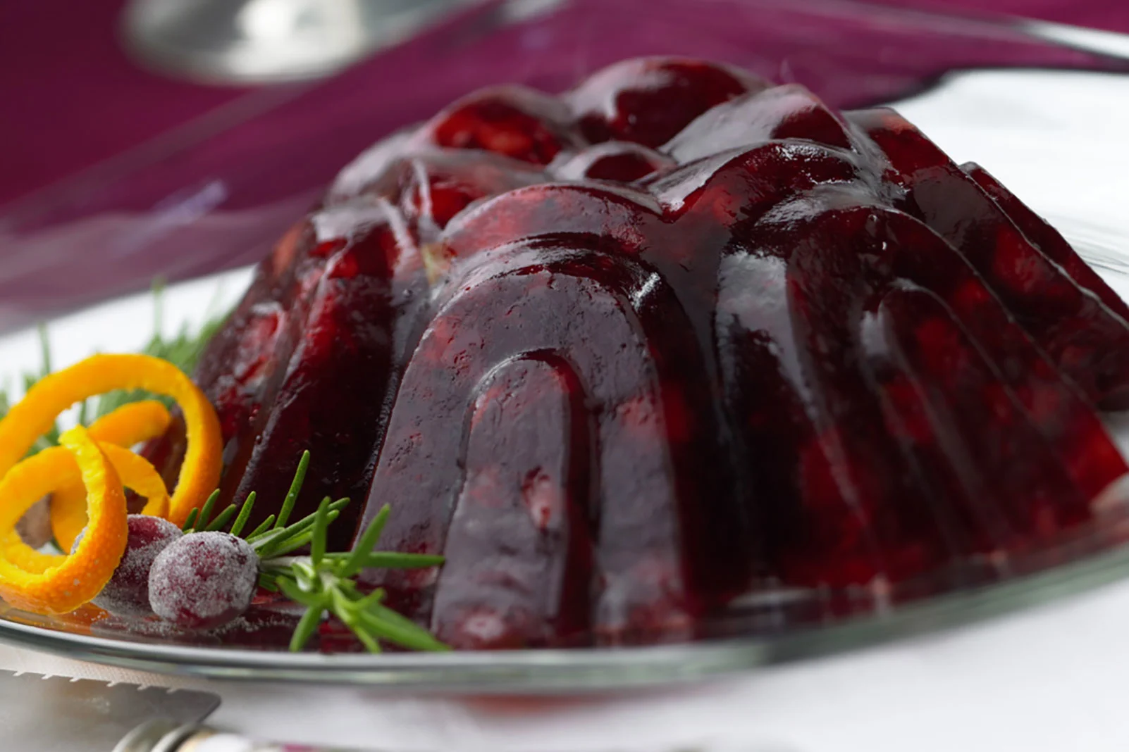 Gelatina de cranberry y frutas